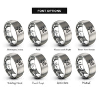font options for inside engraving on gray not equals rings