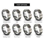 font options for inside engraving on silver not equals rings