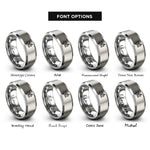 font options for inside engraving on gray not equals rings
