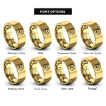 font options for inside engraving on gold note circle rings