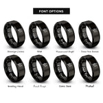 font options for inside engraving on black note trio rings