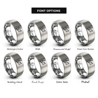 font options for inside engraving on grey note trio rings