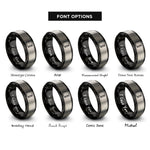 font options for inside engraving on black & silver notebook pencil rings