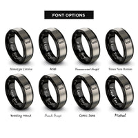 font options for inside engraving on black & silver notebook pencil rings