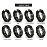 font options for inside engraving on black & grey notebook pencil rings