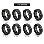 font options for inside engraving on black notebook pencil rings