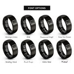 font options for inside engraving on black notebook pencil rings