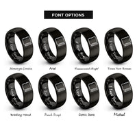font options for inside engraving on black notebook pencil rings