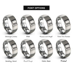font options for inside engraving on silver notebook pencil rings