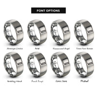 font options for inside engraving on silver notebook pencil rings