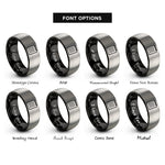 font options for inside engraving on black & gray notepad rings