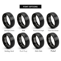 font options for inside engraving on black notepad rings