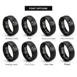 font options for inside engraving on black notes circle rings