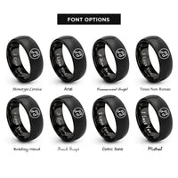 font options for inside engraving on black notes circle rings