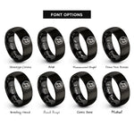 font options for inside engraving on black notes circle rings