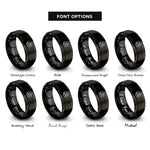 font options for inside engraving on black notes circle rings