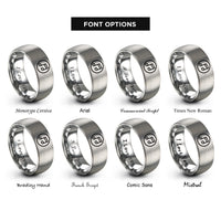 font options for inside engraving on gray notes circle rings