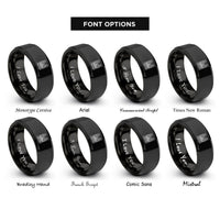 font options for inside engraving on black notre dame cathedral rings