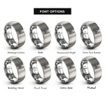 font options for inside engraving on grey notre dame cathedral rings
