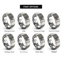 font options for inside engraving on grey notre dame cathedral rings