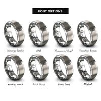 font options for inside engraving on grey notre dame cathedral rings