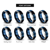 font options for inside engraving on blue & gray nova scotia rings