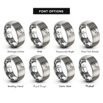 font options for inside engraving on silver nova scotia rings