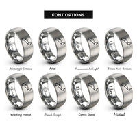 font options for inside engraving on silver nova scotia rings