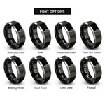 font options for inside engraving on black & gray nozzle rings