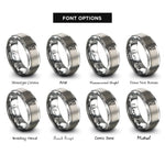 font options for inside engraving on grey nozzle rings