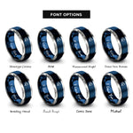 font options for inside engraving on blue & silver npn transistor rings
