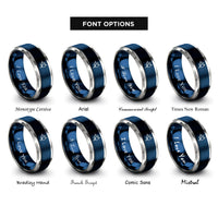 font options for inside engraving on blue & silver npn transistor rings