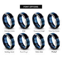 font options for inside engraving on blue & gray npn transistor rings
