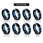 font options for inside engraving on blue & silver npn transistor rings