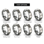 font options for inside engraving on silver npn transistor rings