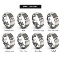font options for inside engraving on silver npn transistor rings