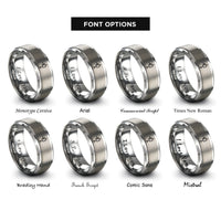font options for inside engraving on silver npn transistor rings