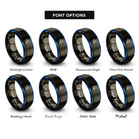 font options for inside engraving on gunmetal & blue npn transistor rings