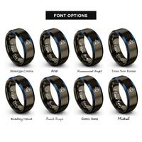 font options for inside engraving on gunmetal & blue npn transistor rings