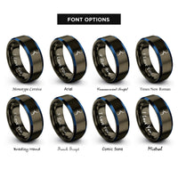 font options for inside engraving on gunmetal & blue npn transistor rings
