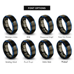 font options for inside engraving on gunmetal & blue npn transistor rings