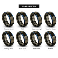font options for inside engraving on gunmetal & blue npn transistor rings