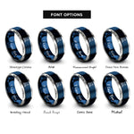 font options for inside engraving on blue & gray nubble light rings