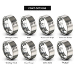 font options for inside engraving on grey nubble light rings
