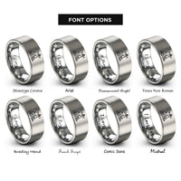 font options for inside engraving on grey nubble light rings