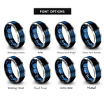 font options for inside engraving on blue & gray number 1 rings