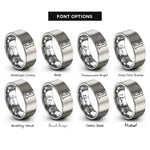 font options for inside engraving on silver number 1 rings