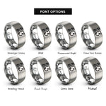 font options for inside engraving on gray number 23 rings