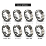 font options for inside engraving on grey number 23 rings