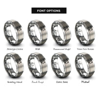 font options for inside engraving on grey number 23 rings